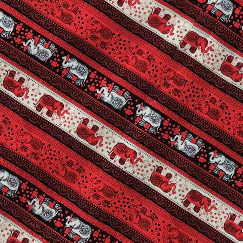 printed fabrics elephant chain